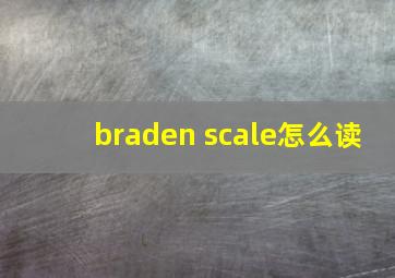 braden scale怎么读